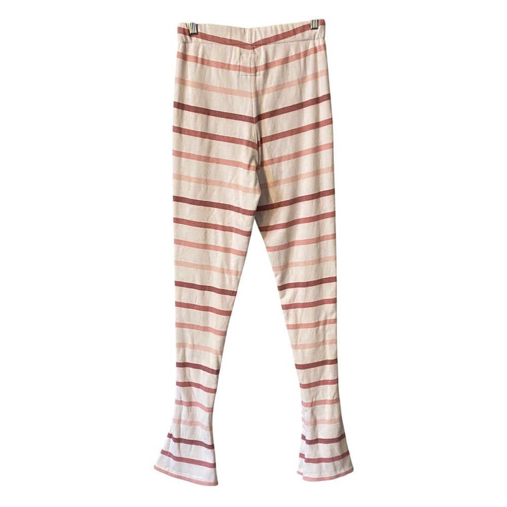 CHASER Anthropologie Striped Flared Leggings Pants‎ Cream Pink Red Boho  Size Sm - Picture 2 of 5